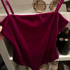 Lovers and Friends Pink Velvet Bodysuit